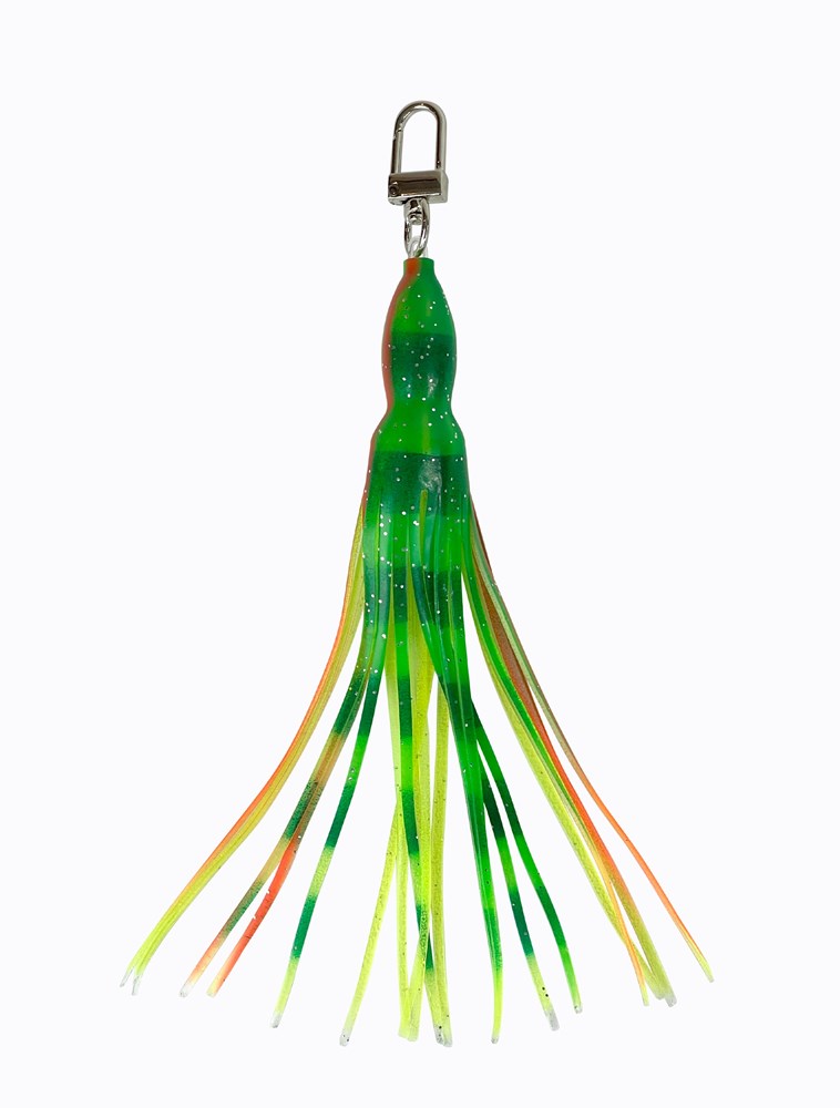 Squid Lure Keychain - Green/Yellow