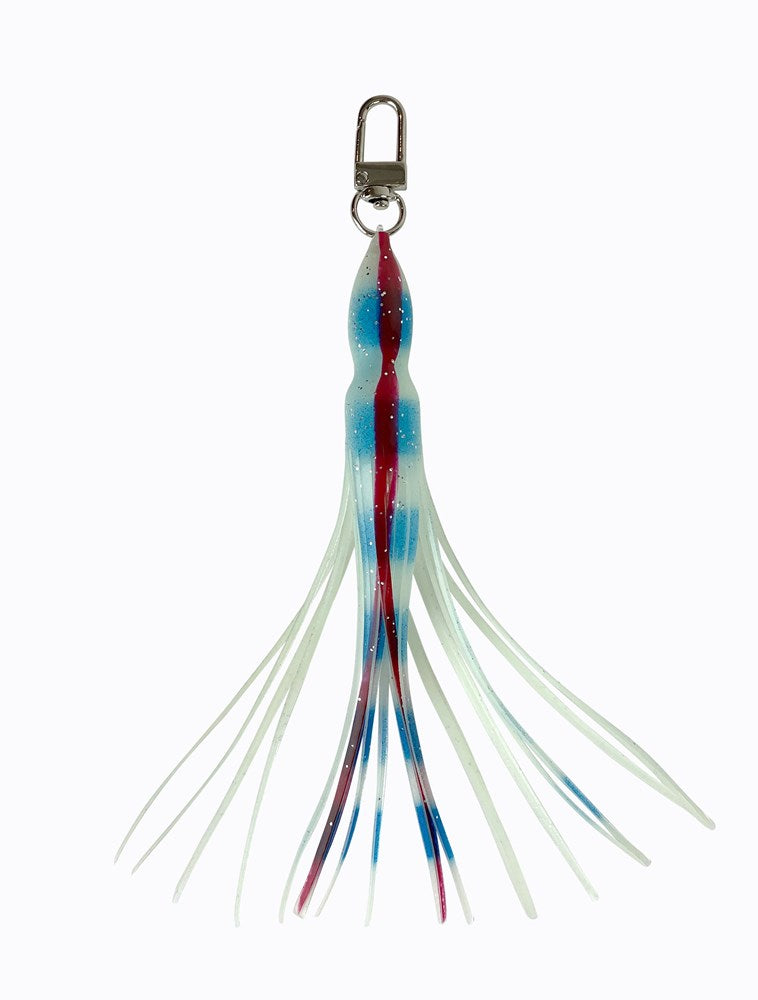 Squid Lure Keychain - Blue Stripe