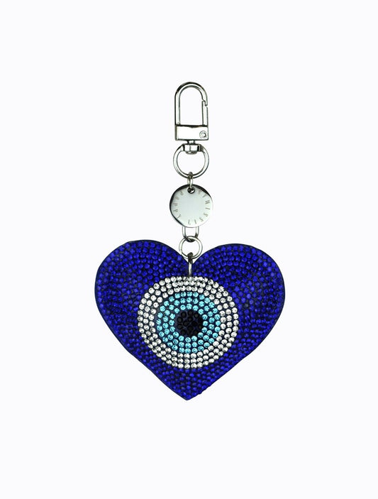 Evil Eye Heart Keychain