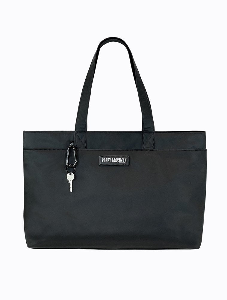 Winnie Laptop Tote - Black / Sky Blue