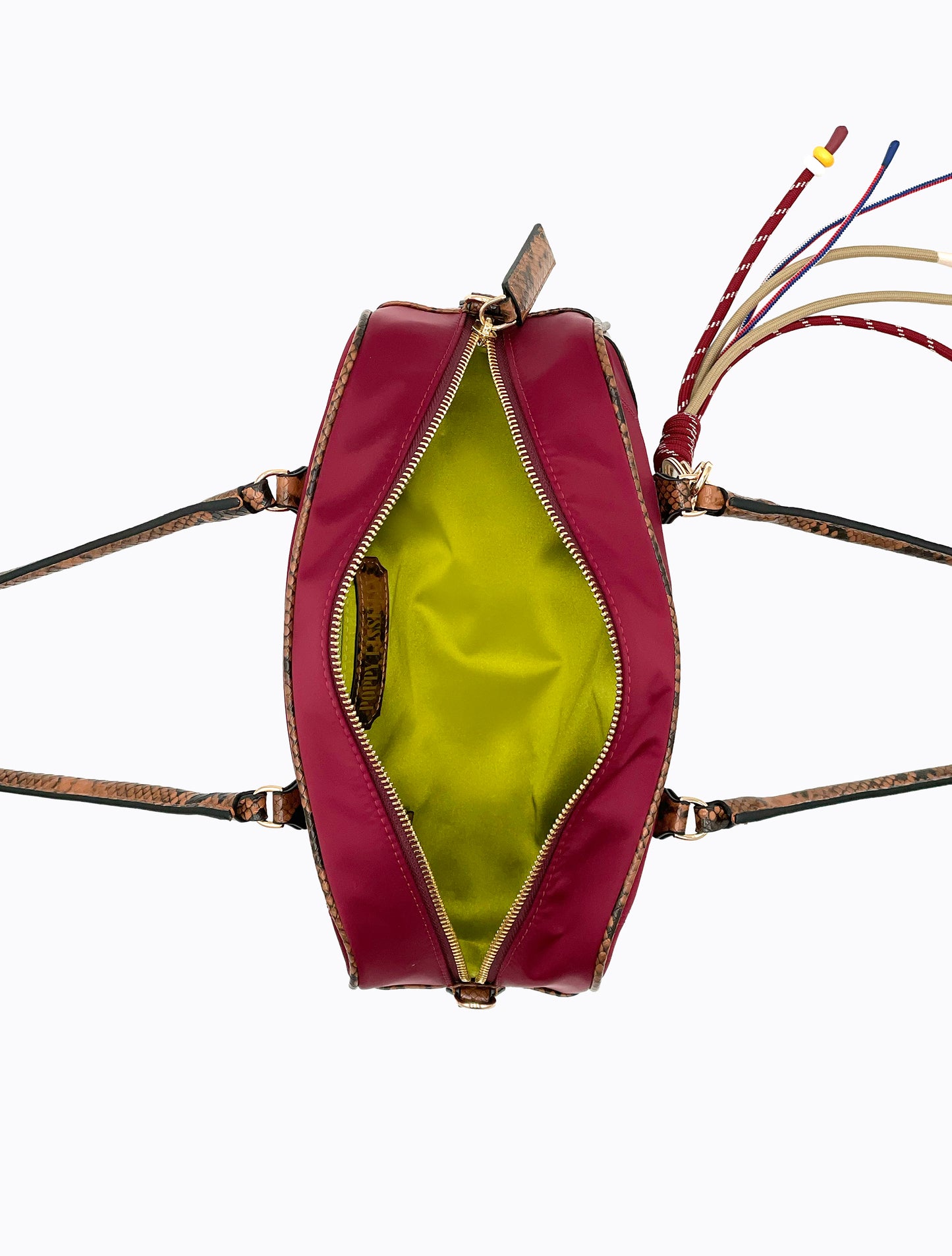 Brisk Barrel Bag - Aubergine / Tan