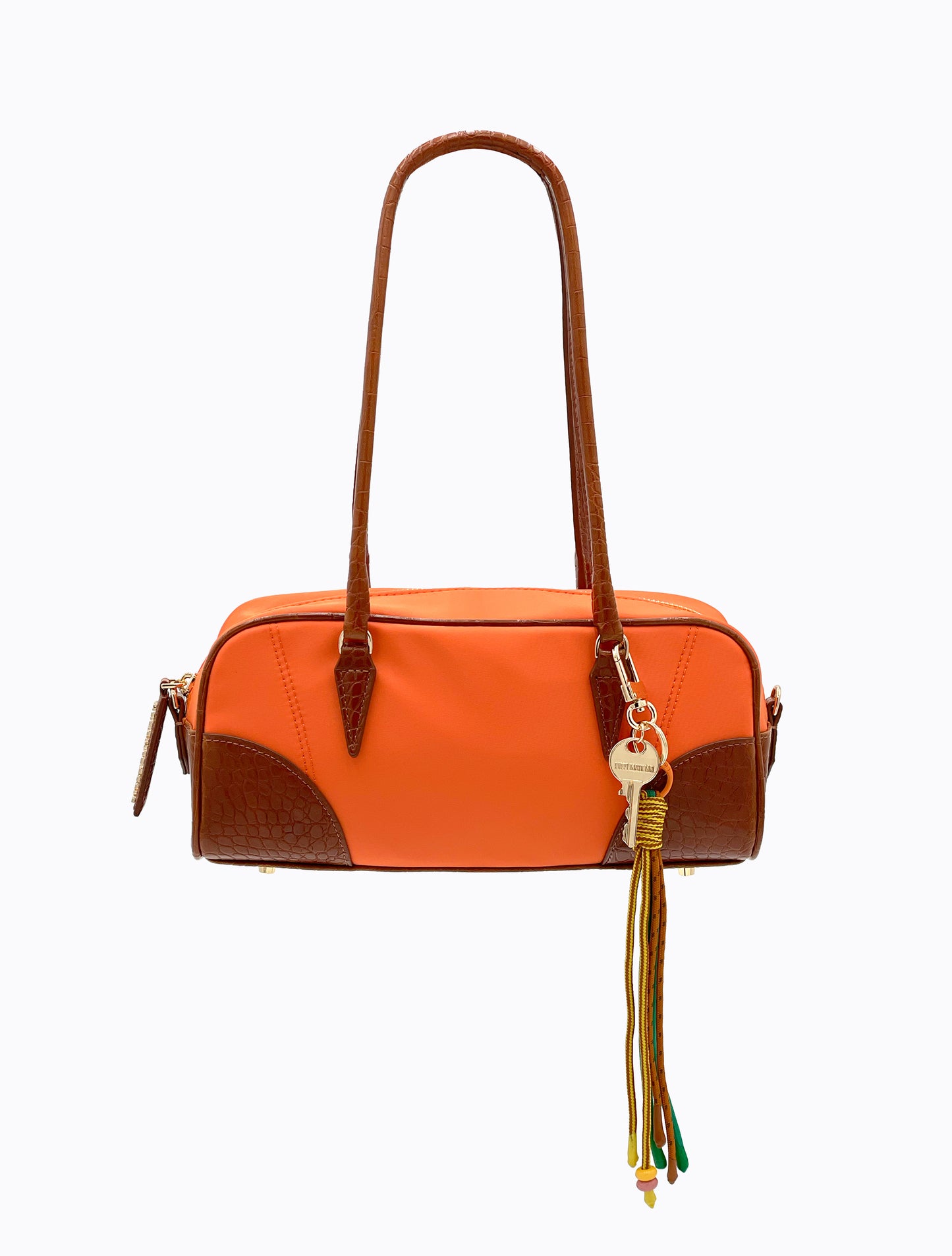 Brisk Barrel Bag - Orange / Tan