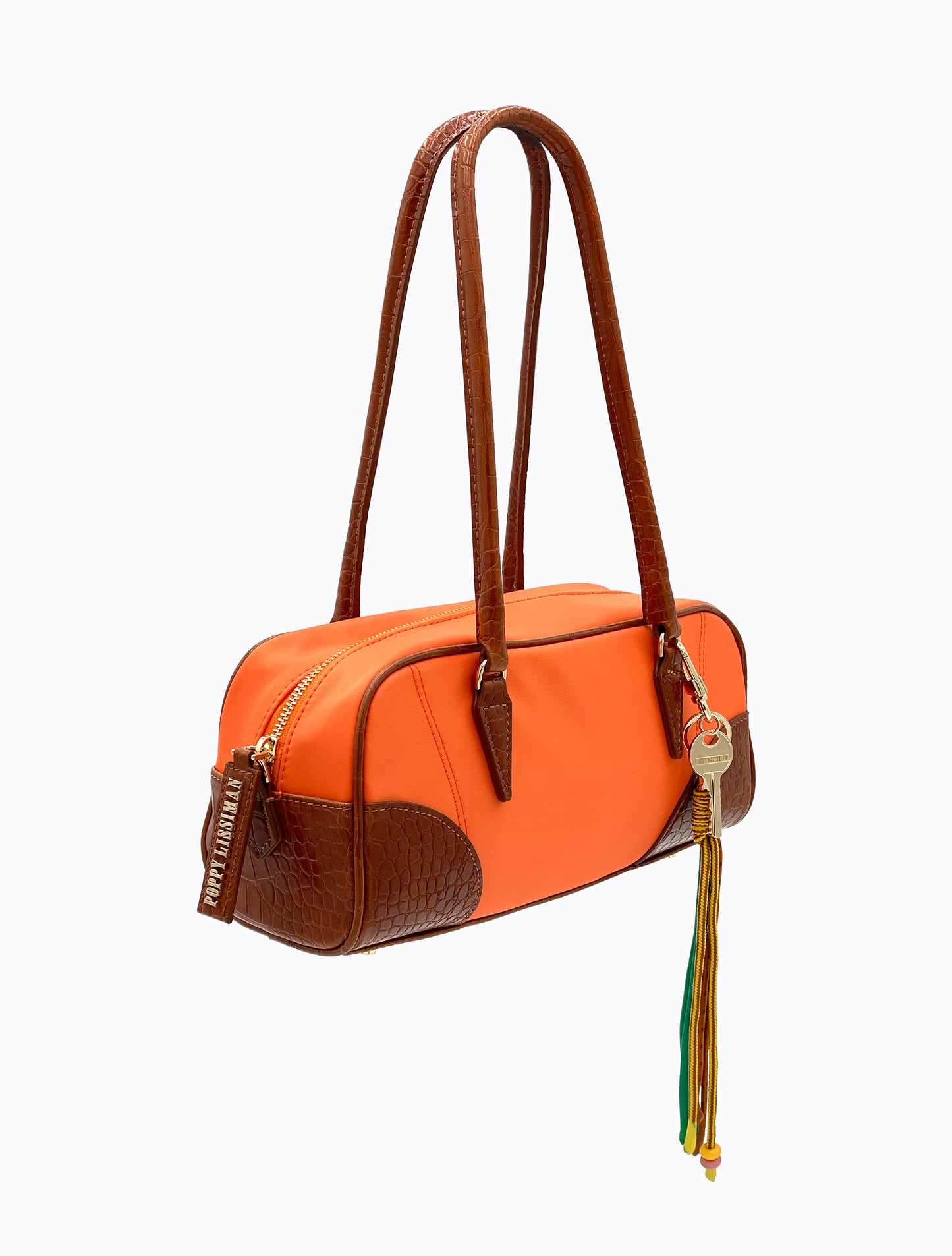 Brisk Barrel Bag - Orange / Tan