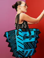 Geo Sparkle Tote - Ocean / Black