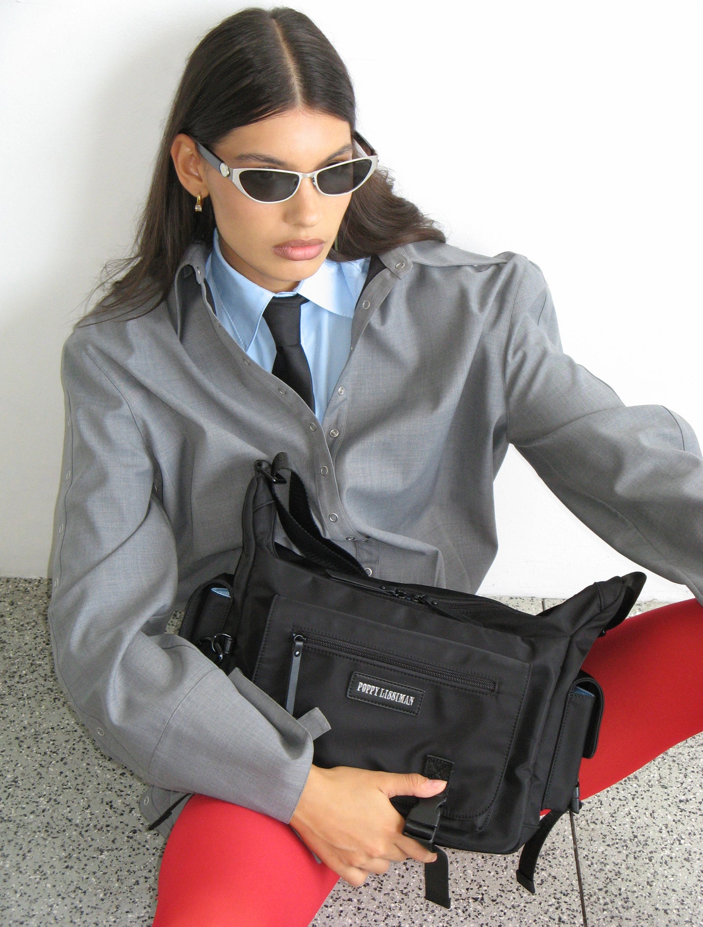 Shingo Laptop Bag - Black / Sky Blue