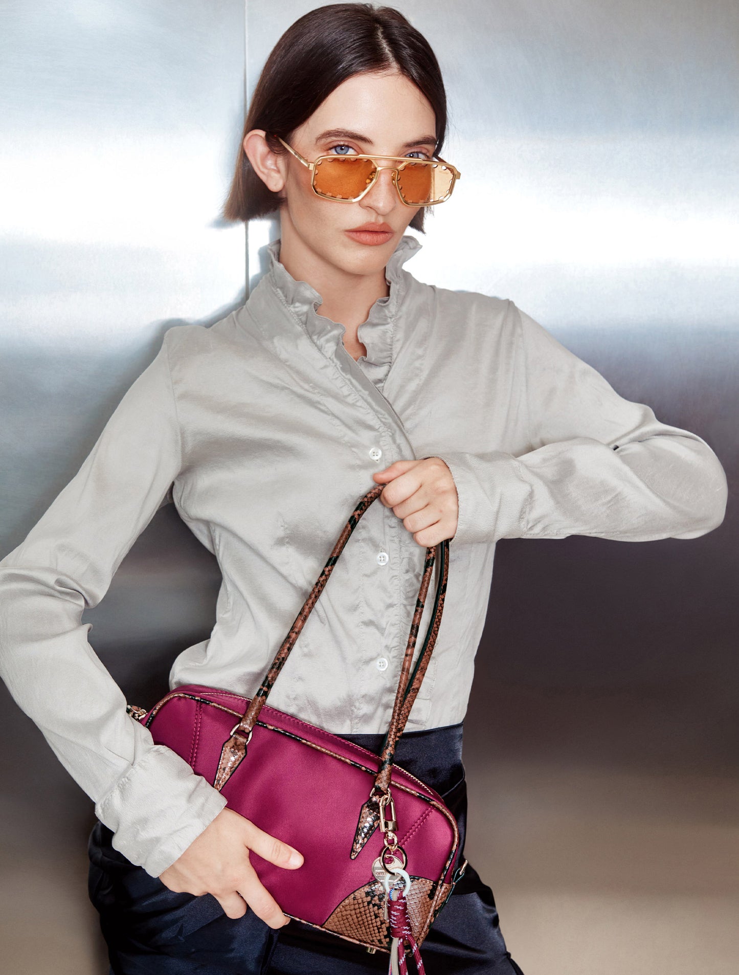 Brisk Barrel Bag - Aubergine / Tan