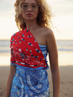 Red Blue Bandana Sarong