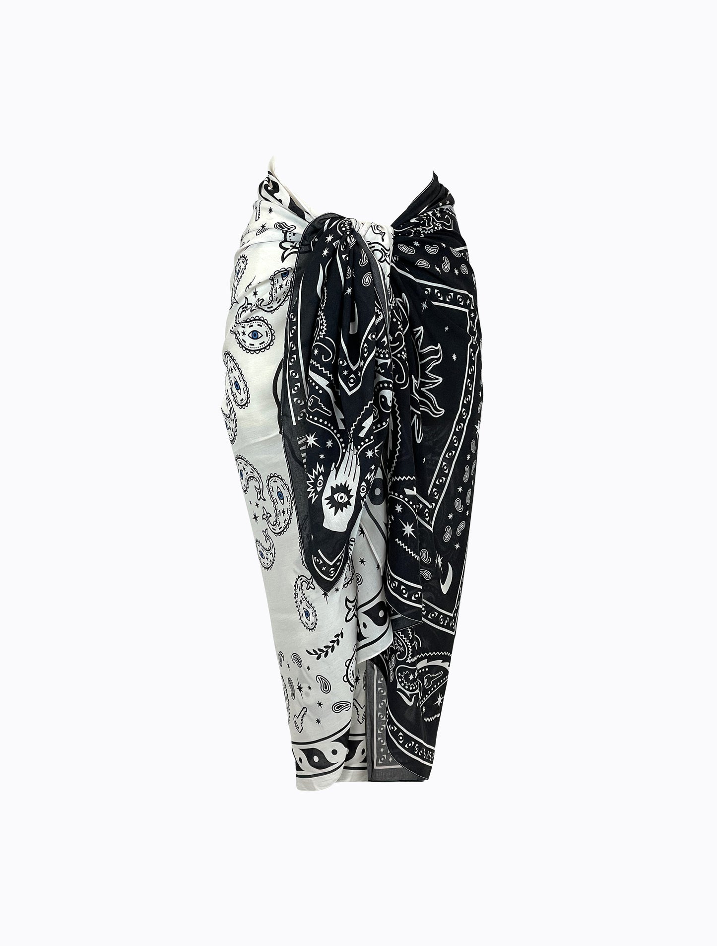 Black White Bandana Sarong