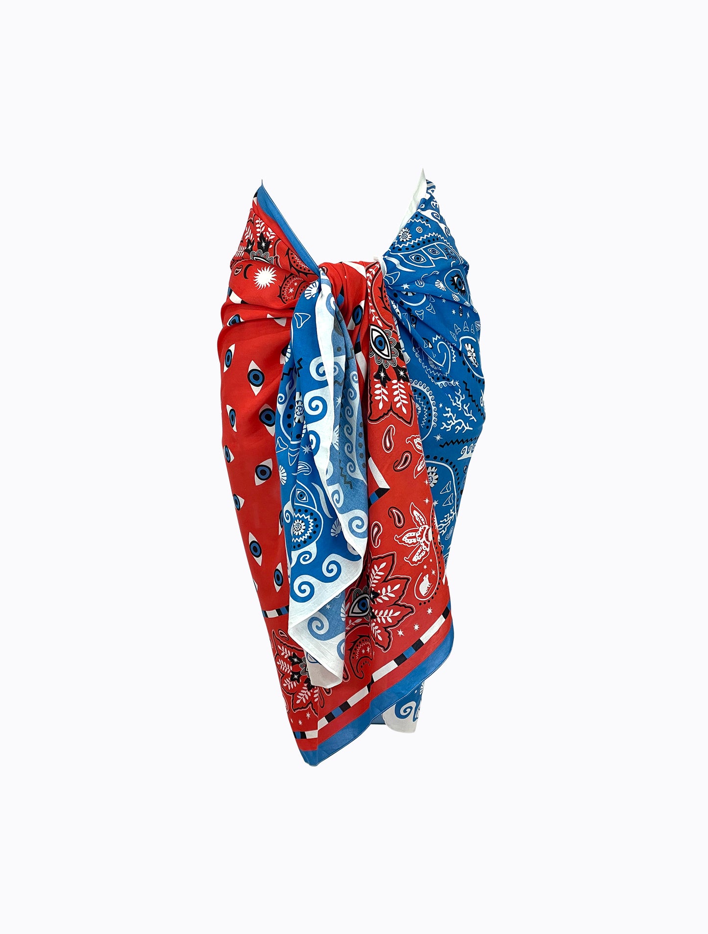 Red Blue Bandana Sarong